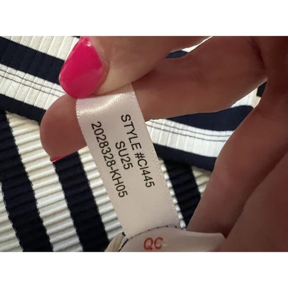 J. CREW 2025 Navy Striped Ribbed Knit Boatneck Maxi Dress Small Nautical Preppy - Picture 9 of 11